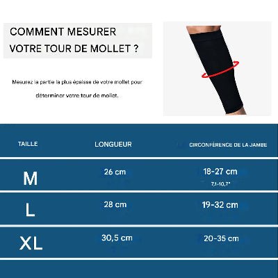 manchon de compression mollet grandeurs