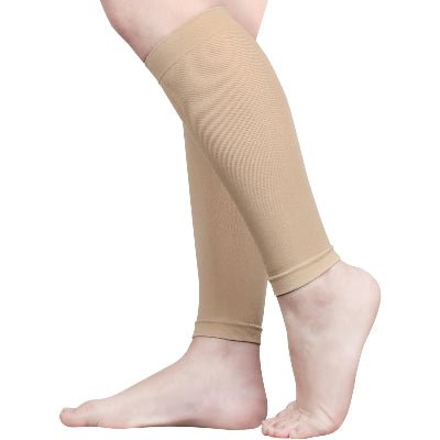 Manchon de compression mollet couleur beige