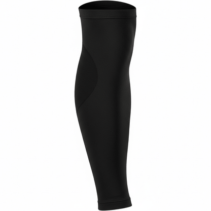 Manchon de compression mollet noir uni fond blanc