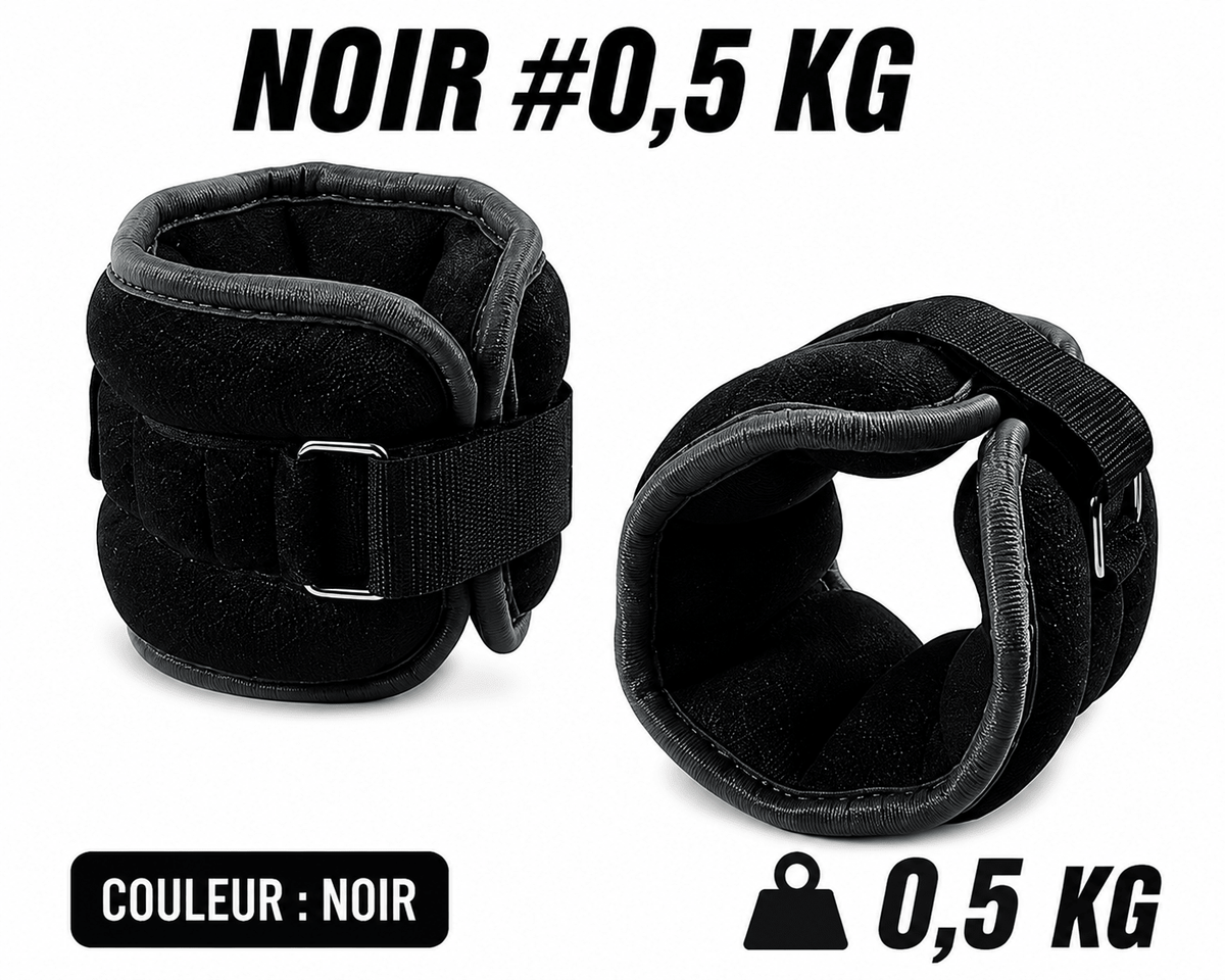 Poids de Cheville et Poignet 0,5 kg ou 1 kg – Paire Ajustable Fitness & Marche - La Zone Fitness