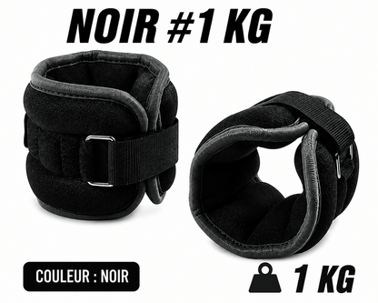 Poids de Cheville et Poignet 0,5 kg ou 1 kg – Paire Ajustable Fitness & Marche - La Zone Fitness