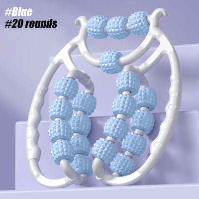 Rouleau de massage bleu circulaire avec vingt roues