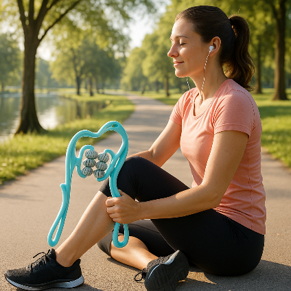rouleau de massage une femme ce masse apres son jogging