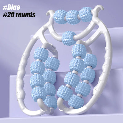 Rouleau de massage bleu circulaire avec vingt roues