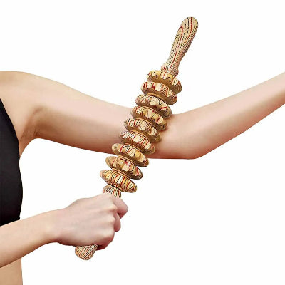 Rouleau de massage modele  a en bois plus foncer