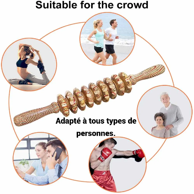 Rouleau de massage bois naturel adapter a tous type de persones