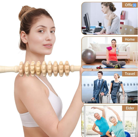 Rouleau de massage bois photo montre pour utile au bureau maison voyage entrainement
