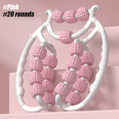 Rouleau de massage rose circulaire avec vingt roues