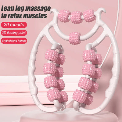 rouleau de massage avec vingt roues qui tourne a trois cent soixante degrees