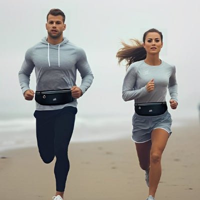 Sac banane noir couple jogging