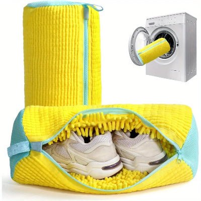 sac de lavage de chaussures jaunes reutilisable