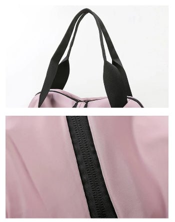 Sac de sport rose courroie noir