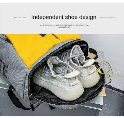 Sac de sport jaune section chaussures