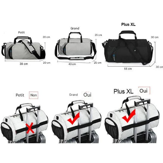 Sac de sport trois grandeurs disponible montrer