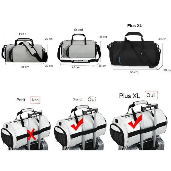 Sac de sport trois grandeurs disponible montrer