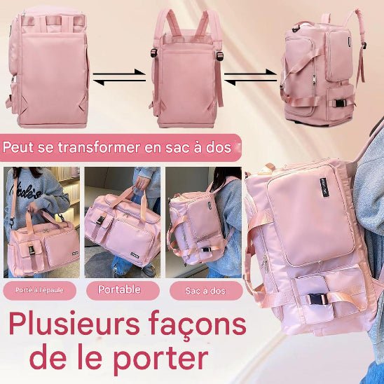 Sac de sport rose plusieurs facon porter