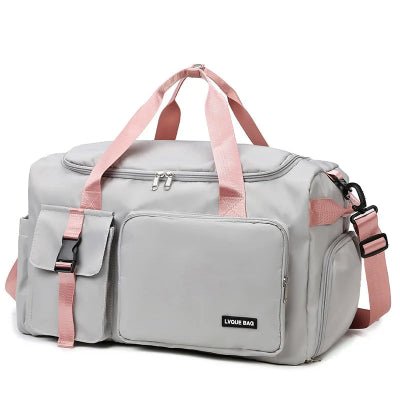 Sac de sport version gris poignee rose