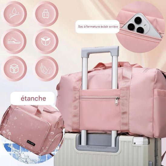Sac de sport rose tissu etanche