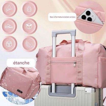 Sac de sport rose tissu etanche