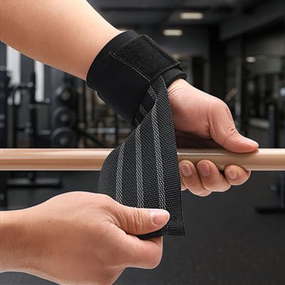 Sangle de tirage noir visuel installation