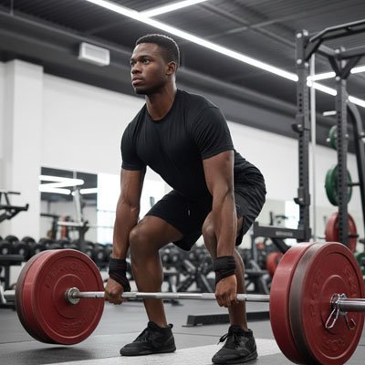 Sangle de tirage homme noir deadlift