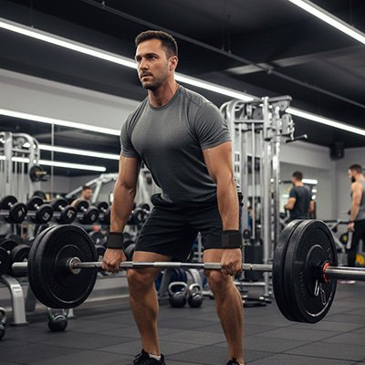 Sangle musculation noir homme soulever terre