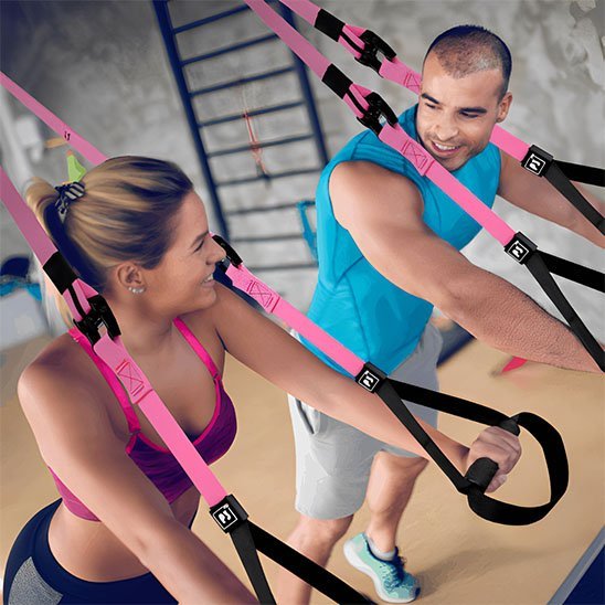 Sangle musculation Rose couple entrainement