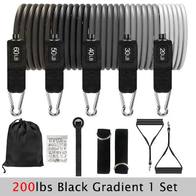 Sangle musculation-kit noir quatre vingts kilogrammes