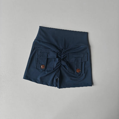 Short de sport femme bleu fonce