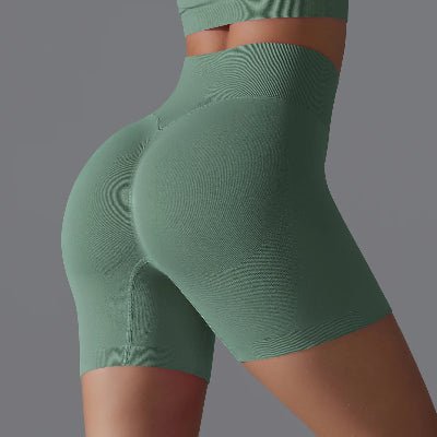 Short de sport femme couleur olive spandex