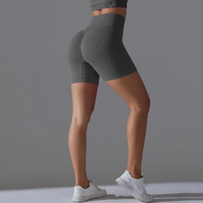 Short de sport femme gris extensible