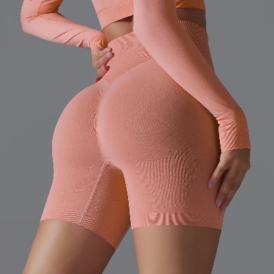 Short de sport femme orange pale