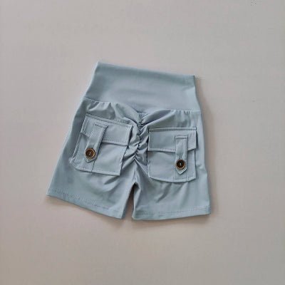 Short de sport femme montrer bleu