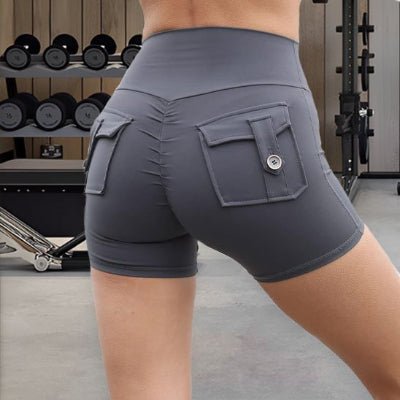 Short de sport femme gym version gris