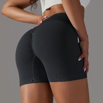 Noir short de sport femme vue cote