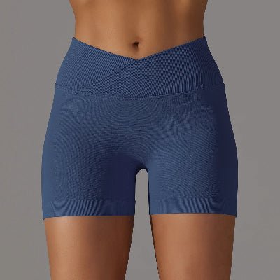 Short de sport femme couleur marine de face