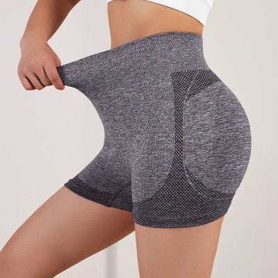 Short de sport femme gris extensible