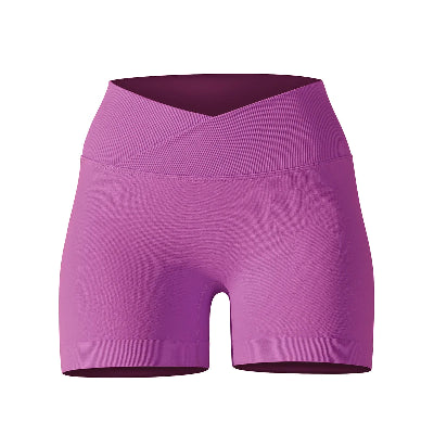 Short de sport femme rose taille en v