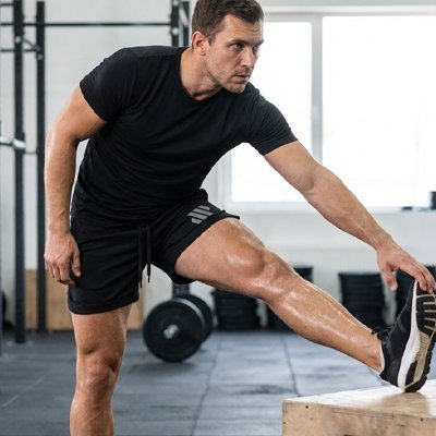 Short de sport homme Ultra-respirant mi-cuisse noir homme étirement jambe box jump salle de sport crossfit