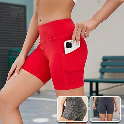 Short de sport rouge femme