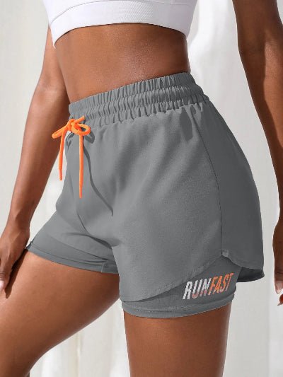 Short de sport gris vue cote gauche