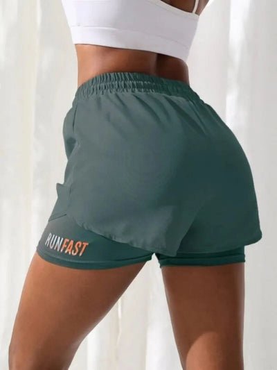 Short de sport vert vue arriere gauche