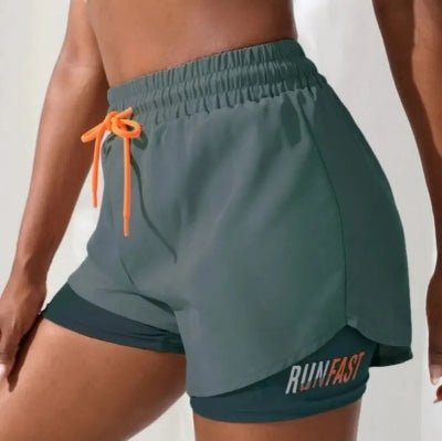 Short de sport vert vue avant