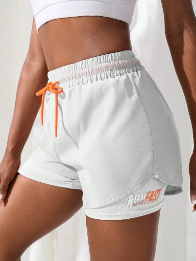Short de sport blanc vue cote gauche