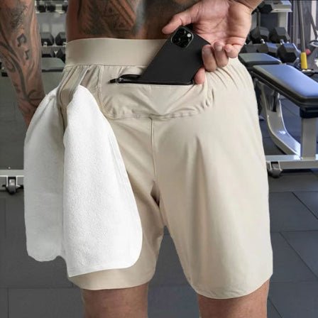 short sport homme kaki avec poche arriere