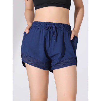 short de sport femme de couleur bleu