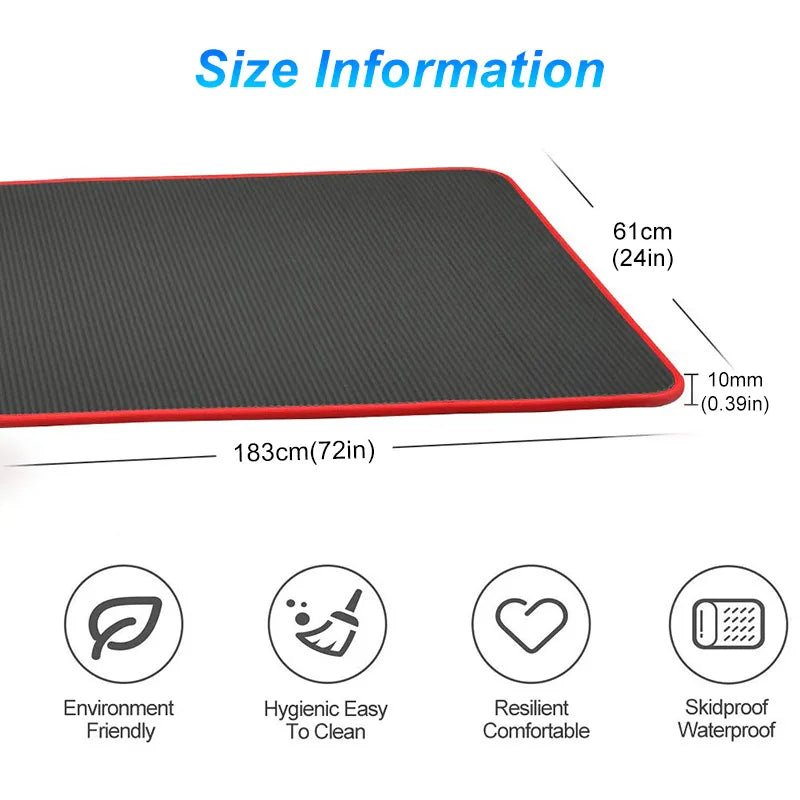 Tapis gym confort pro 10mm noir dimension largeur et longueur